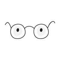 Eyes in glasses hand draw cute style vector