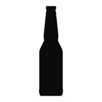 Botella de cerveza icono color negro aislado sobre fondo blanco. vector