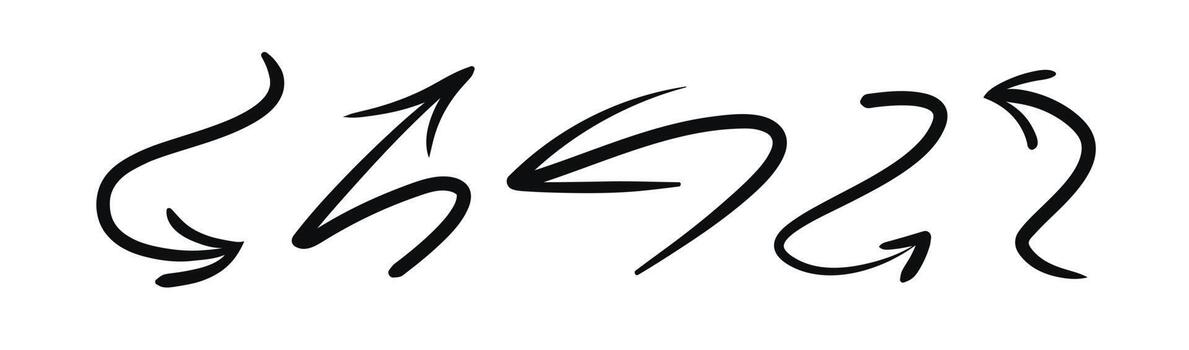 Vector hand draw arrow set dynamic style