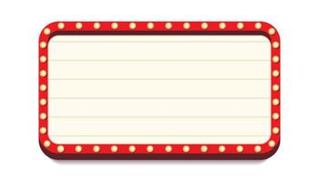 Retro lightbox vector template realistic style