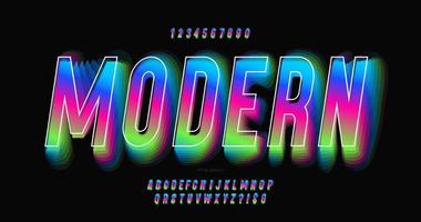 Vector modern 3d font colorful modern typography style