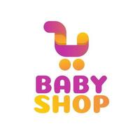 logotipo de tienda de bebés estilo de color lindo para el mercado de niños vector