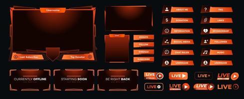 Streaming screen panel overlay game vector