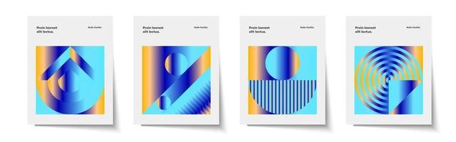 conjunto de diseño de portada de diseño de geometría abstracta vector