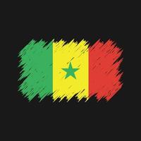 pincel de bandera senegalesa. bandera nacional vector