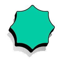 Sticker retro style green color halftone shadow vector