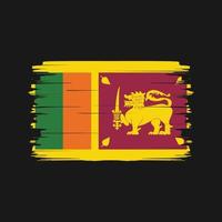 vector de pincel de bandera de sri lanka. bandera nacional