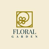 Floral garden logo design vector