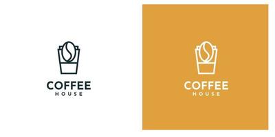 Coffee house logo cup design vector