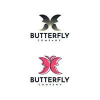 establecer diseño de logotipo de mariposa vector