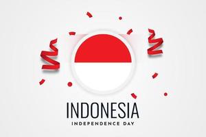 diseño de plantilla de ilustración de celebración del día de la independencia de indonesia vector