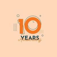 10 Years Anniversary Celebration Template Design vector