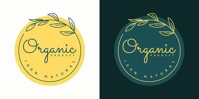 Oragnic product nature vintage logo vector