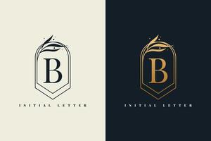 logotipo de la letra b con marco vintage vector