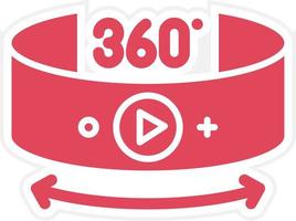 estilo de icono de video de 360 grados vector