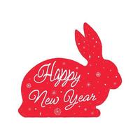 Happy Chinese new year 2023 Zodiac sign, year of the Rabbit, red vector