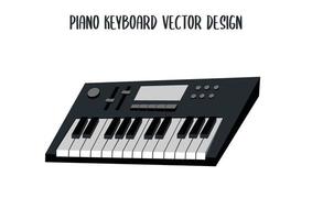 diseño de vector de instrumento musical de teclado de piano electrónico. teclado sintetizador clipart estilo plano ilustración vectorial aislado sobre fondo blanco. vector de teclado de piano