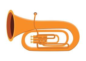 Golden tuba vector design. Tuba clipart. Tuba musical wind instrument flat cartoon style vector illustration isolated on white background