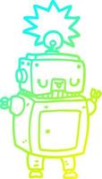 cold gradient line drawing cartoon robot vector