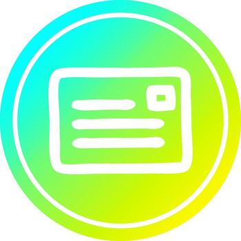 envelope letter circular in cold gradient spectrum vector