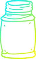 cold gradient line drawing cartoon storage jar vector