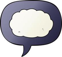 cartoon cloud and speech bubble in smooth gradient style vector