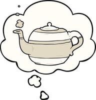 cartoon teapot and thought bubble vector