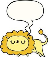 cartoon lion and speech bubble vector