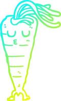 cold gradient line drawing cartoon carrot vector