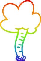rainbow gradient line drawing cartoon tree vector