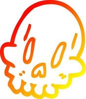 warm gradient line drawing cartoon spooky weird skull vector