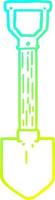 cold gradient line drawing cartoon shovel vector