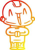 warm gradient line drawing cartoon robot vector