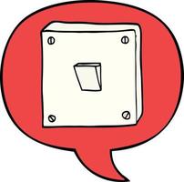 cartoon light switch and speech bubble vector