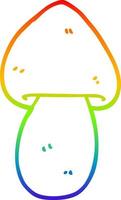 rainbow gradient line drawing cartoon mushroom vector