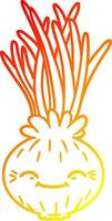 warm gradient line drawing cartoon onion vector