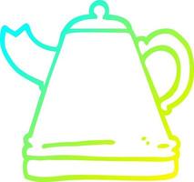 cold gradient line drawing cartoon kettle vector