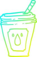 cold gradient line drawing cartoon juice bar drink vector