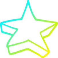 cold gradient line drawing cartoon star vector