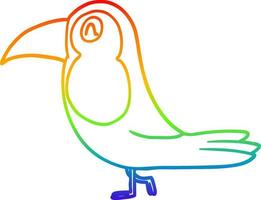 rainbow gradient line drawing cartoon toucan vector