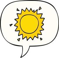 cartoon sun and speech bubble vector