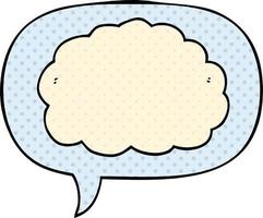 cartoon cloud and speech bubble in comic book style vector