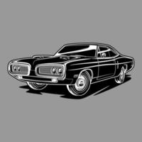 ilustración de vector de coche blanco y negro para diseño conceptual