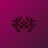 SKULL RACE FLAG VECTOR ILUSTRATION