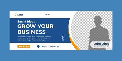 Digital marketing corporate social media cover template vector