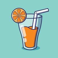 vaso de jugo de naranja ilustración vectorial