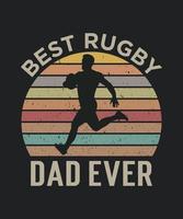 el mejor papá de rugby de todos los tiempos feliz día del padre rugby vintage vector