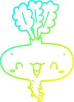 cold gradient line drawing cartoon turnip vector