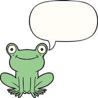 cartoon frog and speech bubble vector