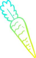 cold gradient line drawing cartoon carrot vector